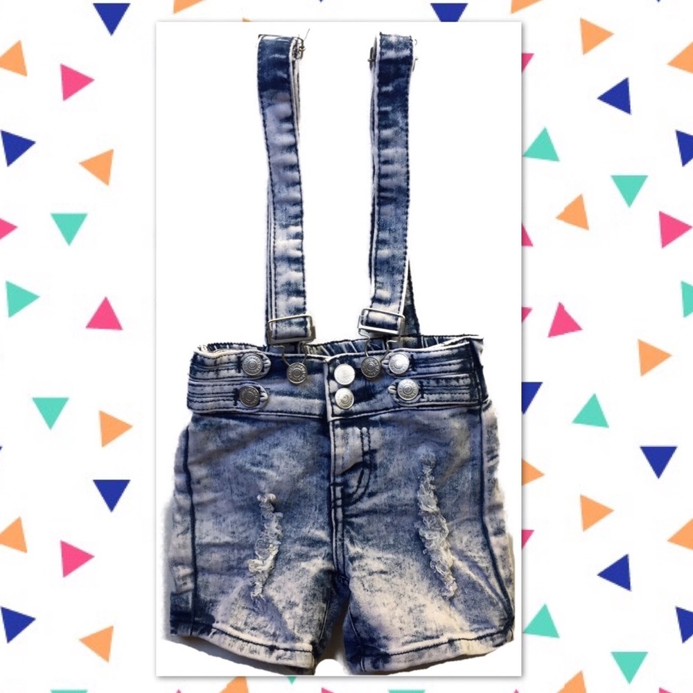 Vintage Style Faded Distressed Overall Size 2T